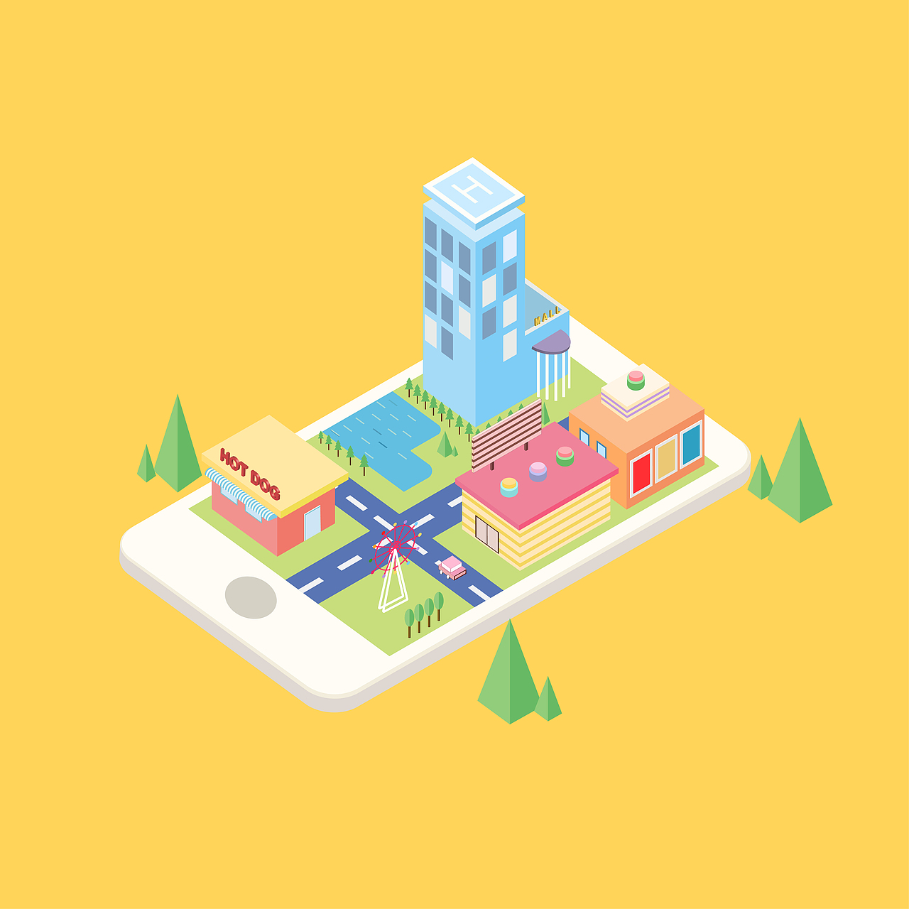 2.5D插画作品（图ZMTQ0OTIxOTE2） - APP界面 - 站酷设计师十字结467原创素材 - 站酷ZCOOL