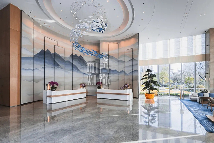 喜来登酒店大堂艺术造型吊灯定制