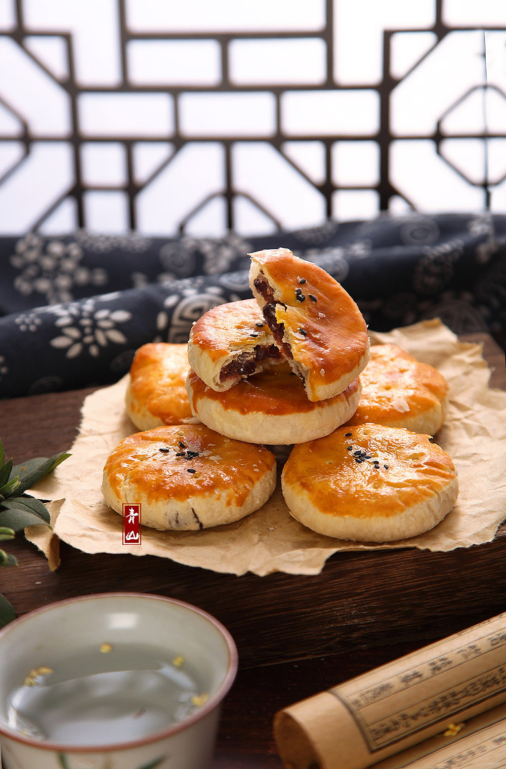 鲍师傅 红豆酥饼拍摄 中国风美食摄影