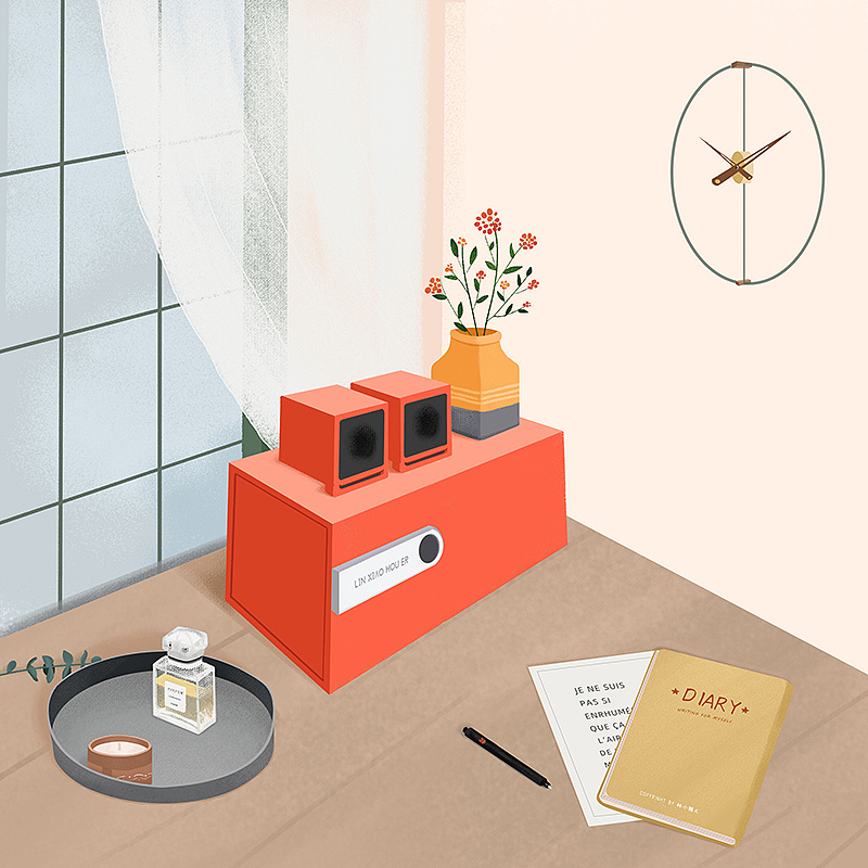 书桌一角|插画|创作习作|林小猴儿 - 原创作品 - 站酷 (zcool)