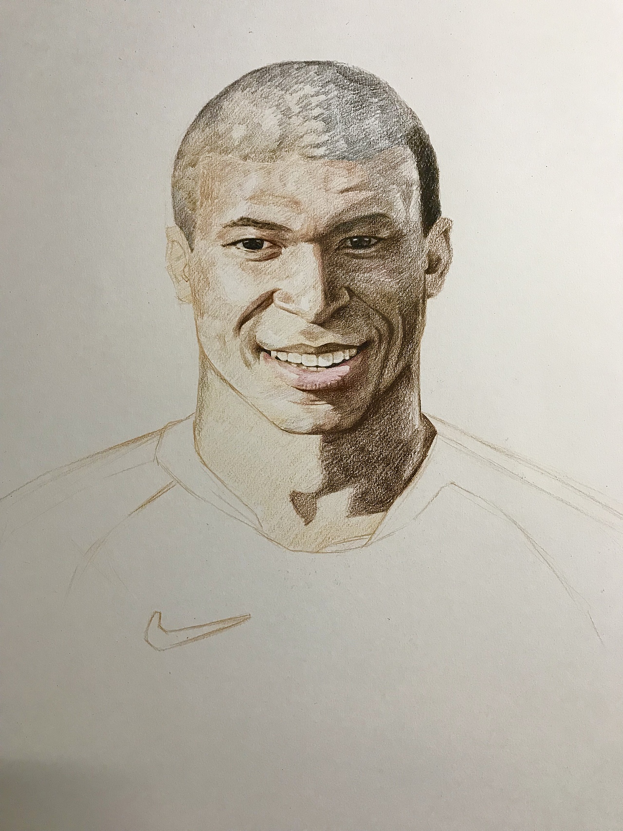 彩铅人物系列-法国球星 姆巴佩