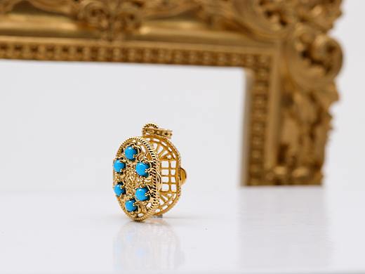 日本精致工艺绿松石吊坠 相片夹 