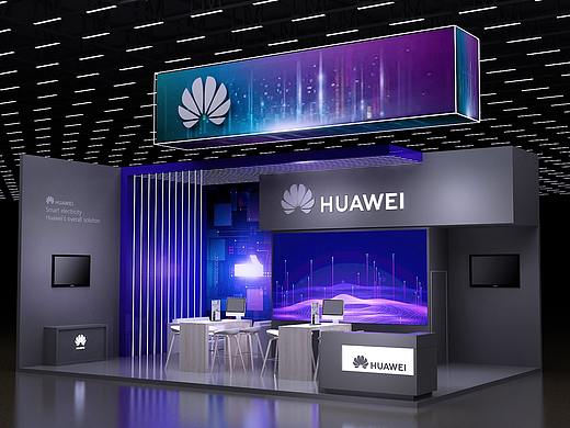 华为科技感展位/展台/展厅设计