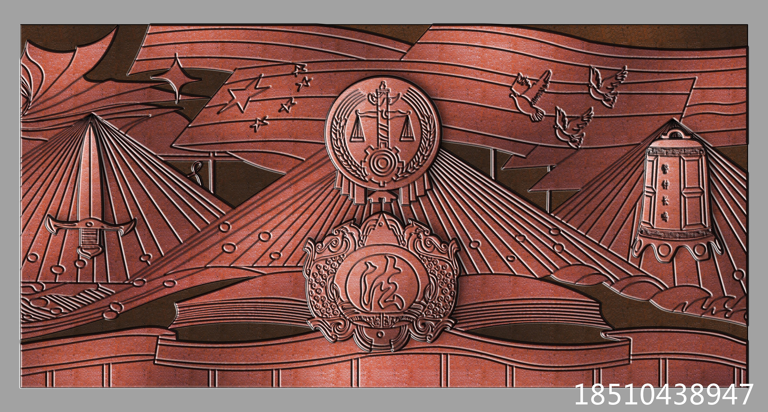 检察机关浮雕创作|其他|墙绘/立体画|专业浮雕雕塑设计 - 原创作品