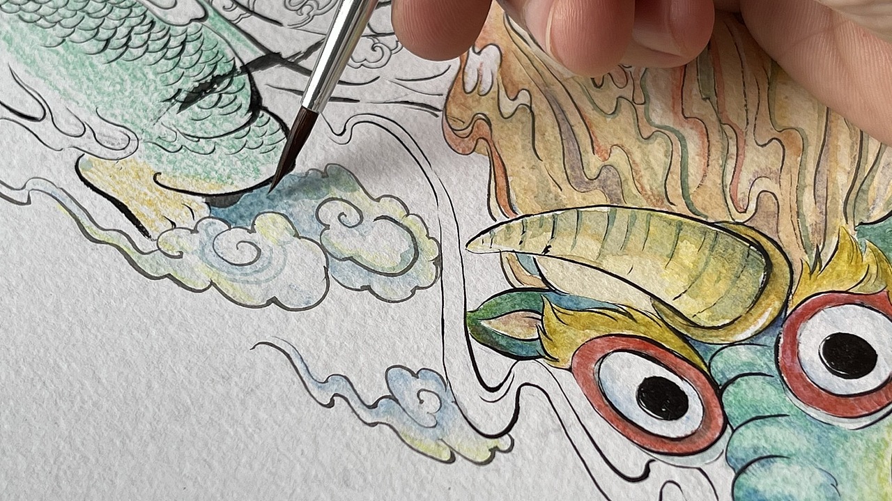 与辉柏嘉合作的山海兽原创绘