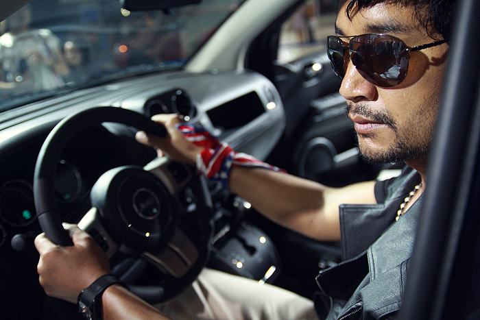 重庆车展上的模特