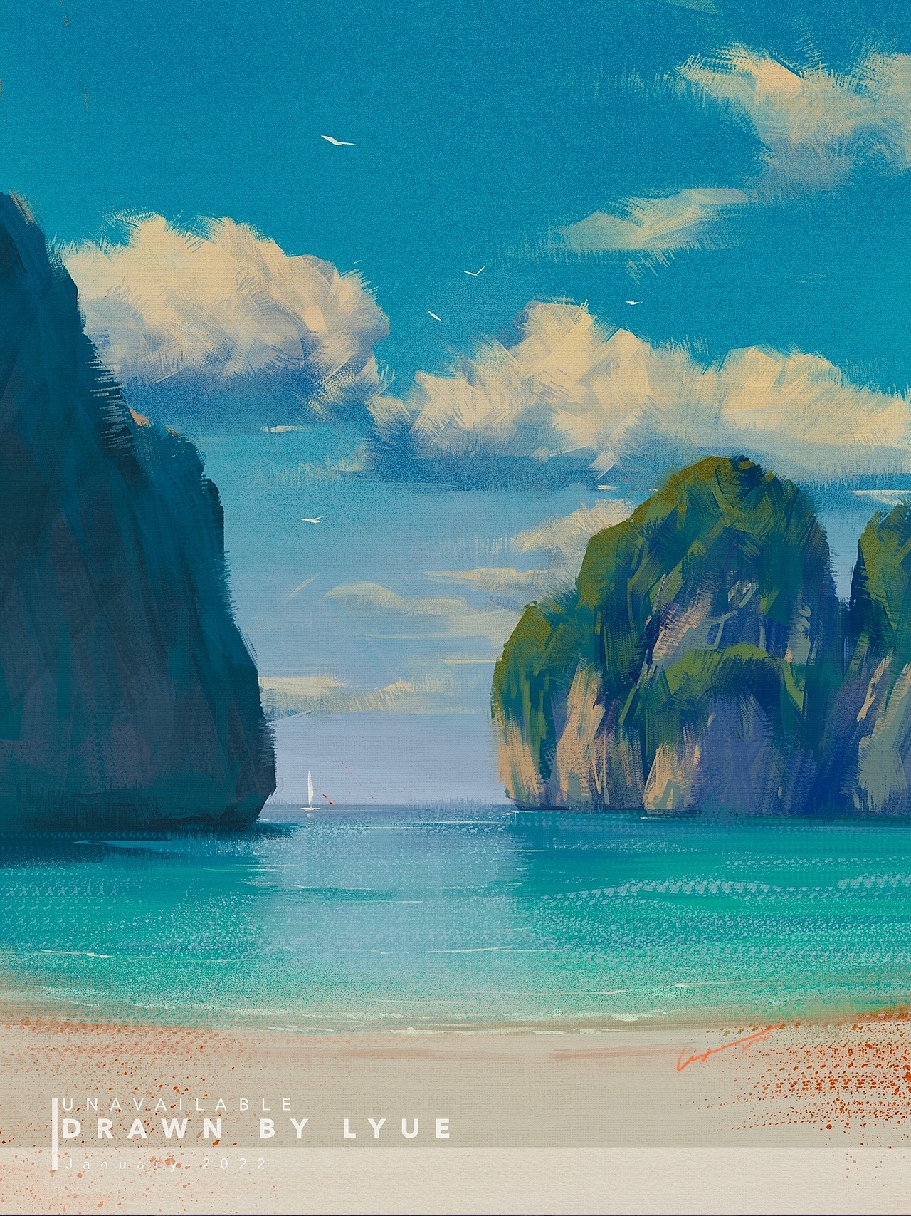 iPad风景插画合集（2022.01～②）（图ZMjg2Njc3NjAw） - 艺术插画 - 站酷设计师厘鱼Lyue原创素材 - 站酷ZCOOL