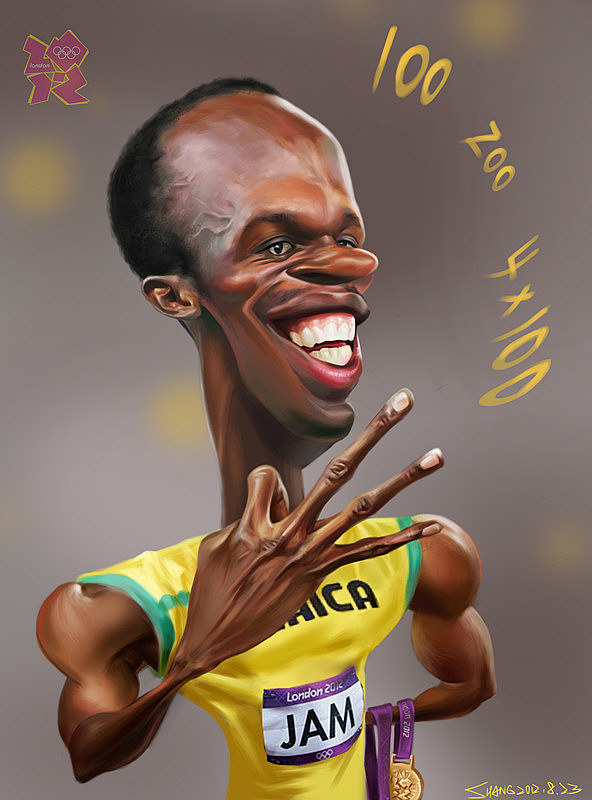 博尔特肖像漫画
