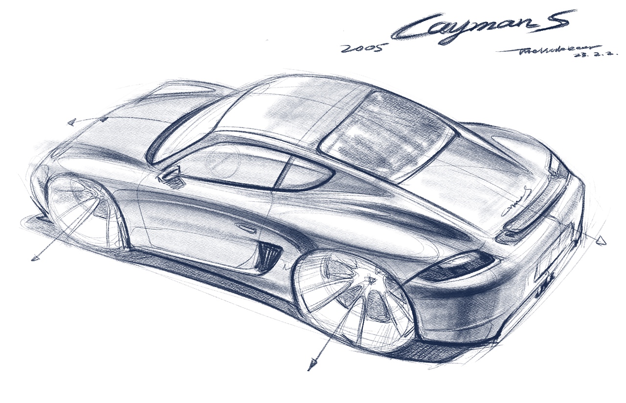 2005 保时捷 cayman S草图（图ZMzI5MTczMTU2） - 交通工具 - 站酷设计师TheLittleDeer原创素材 - 站酷ZCOOL