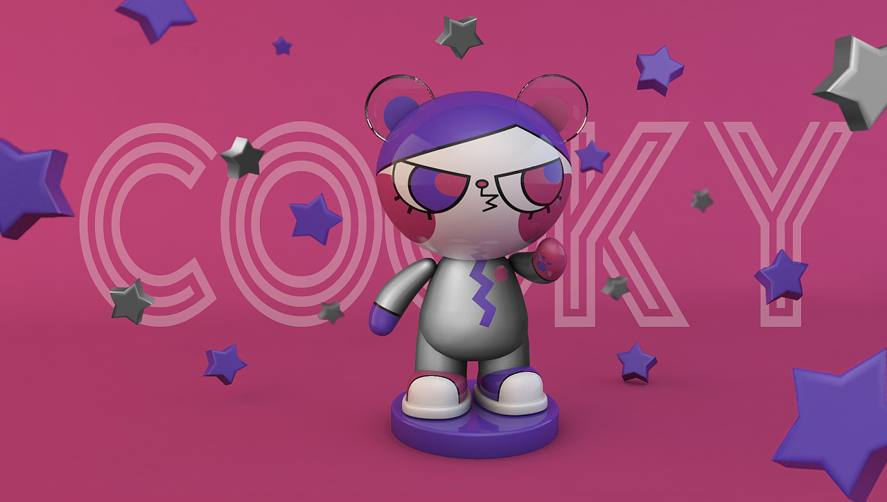 酷奇熊公仔设计和实物展示