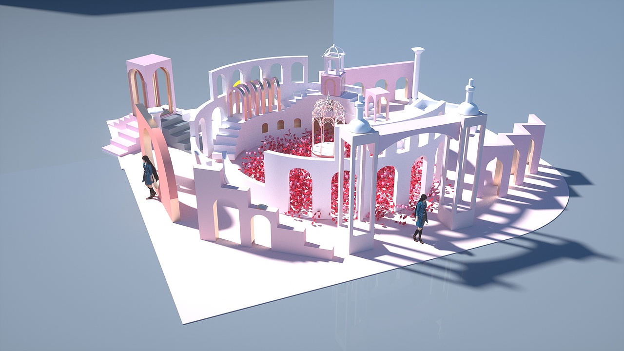 C4D作品-花海谜城（图ZMjE0NjkwMjcy） - 场景 - 站酷设计师司空祭酒原创素材 - 站酷ZCOOL