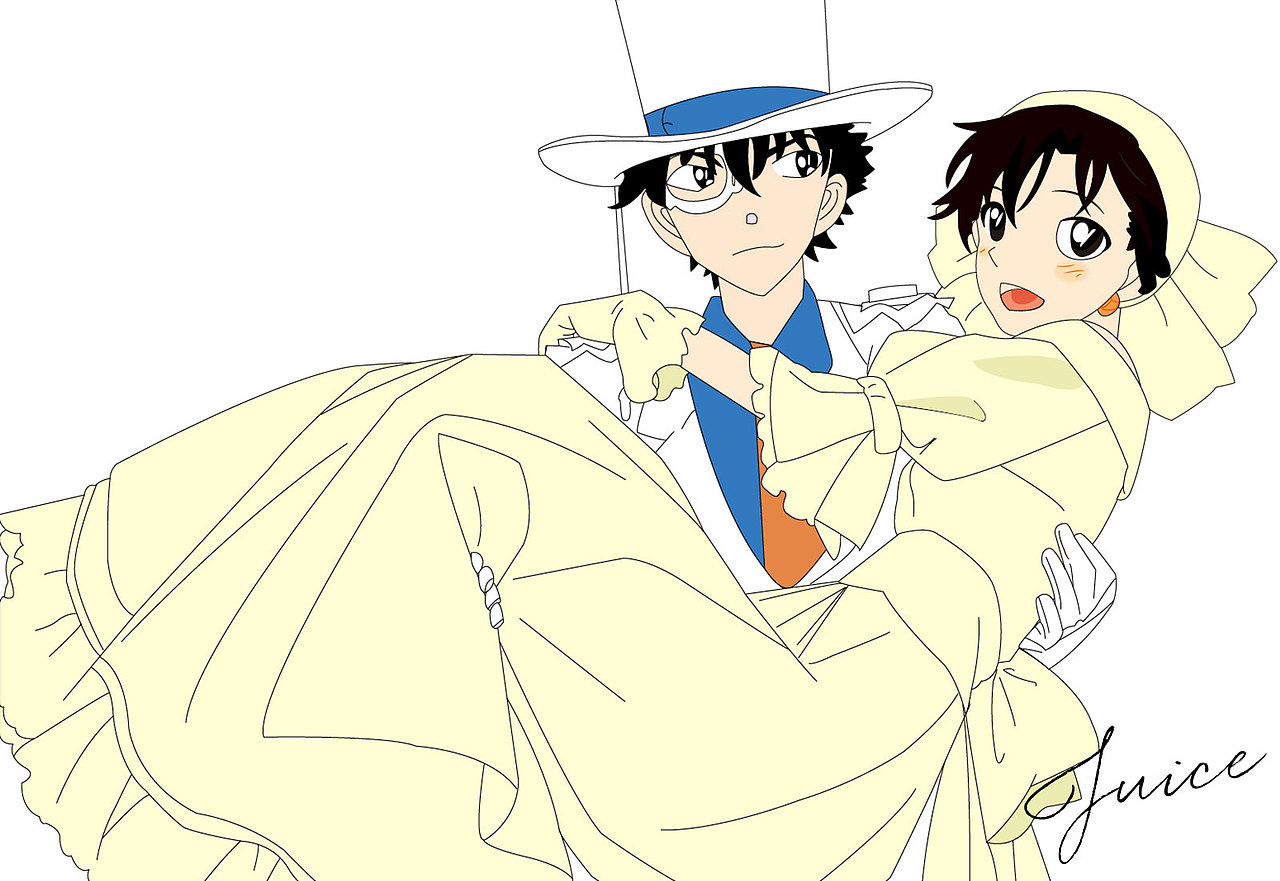 怪盗基德中森青子插画练习03