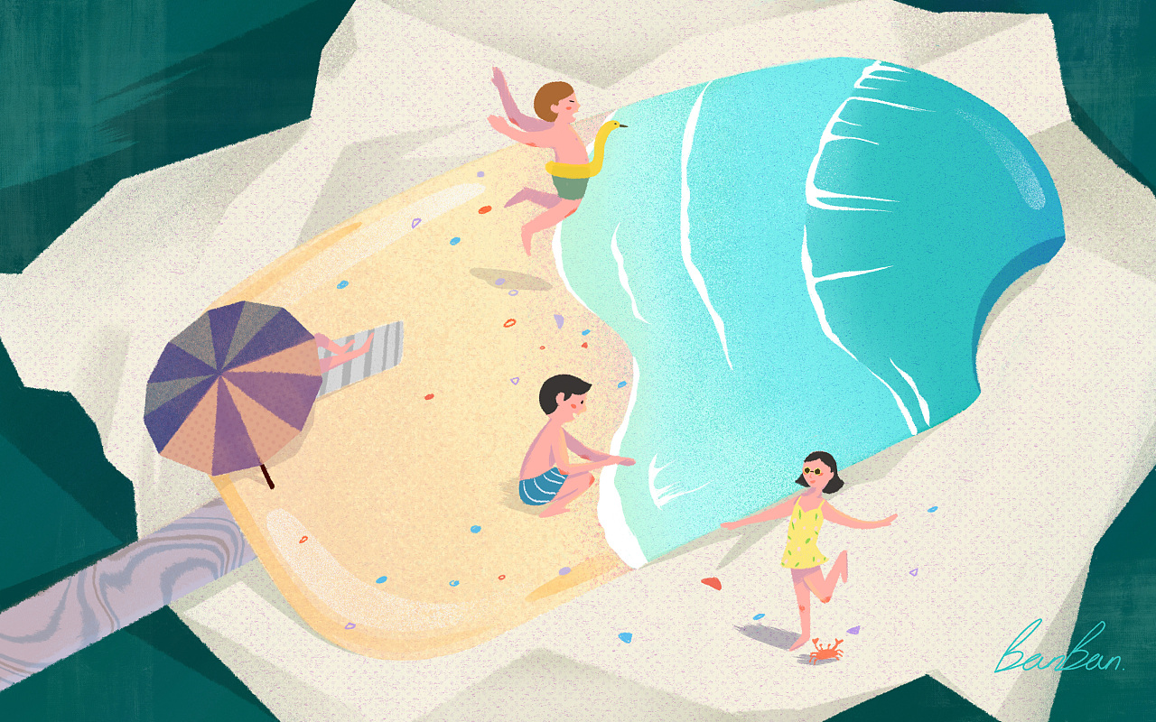 夏天的风帆。有趣的太阳冲浪板3d矢量图标插画图片素材_ID:314118722-Veer图库