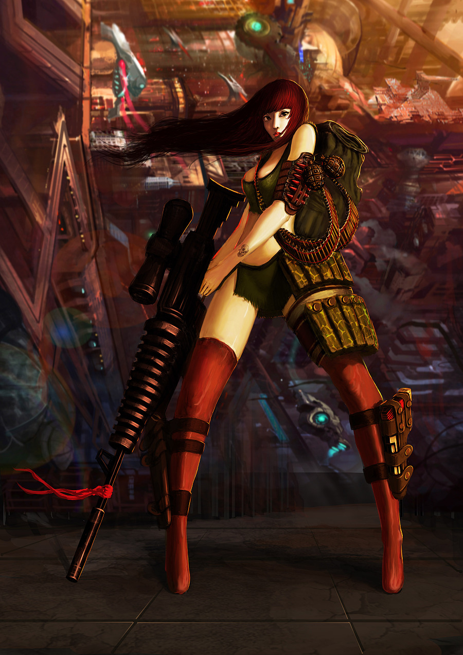 女枪手|游戏原画|插画|小桀 - 原创设计作品 - 站酷 (zcool)