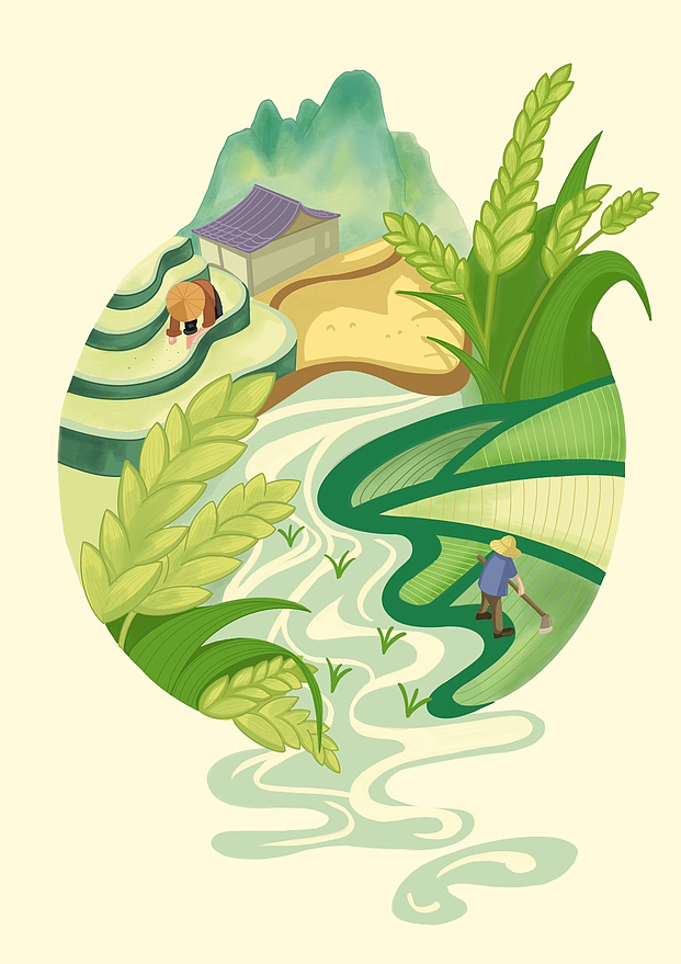 春耕（图ZMzYzMzg3NDI4） - 商业插画 - 站酷设计师插画师Y囍劉原创素材 - 站酷ZCOOL