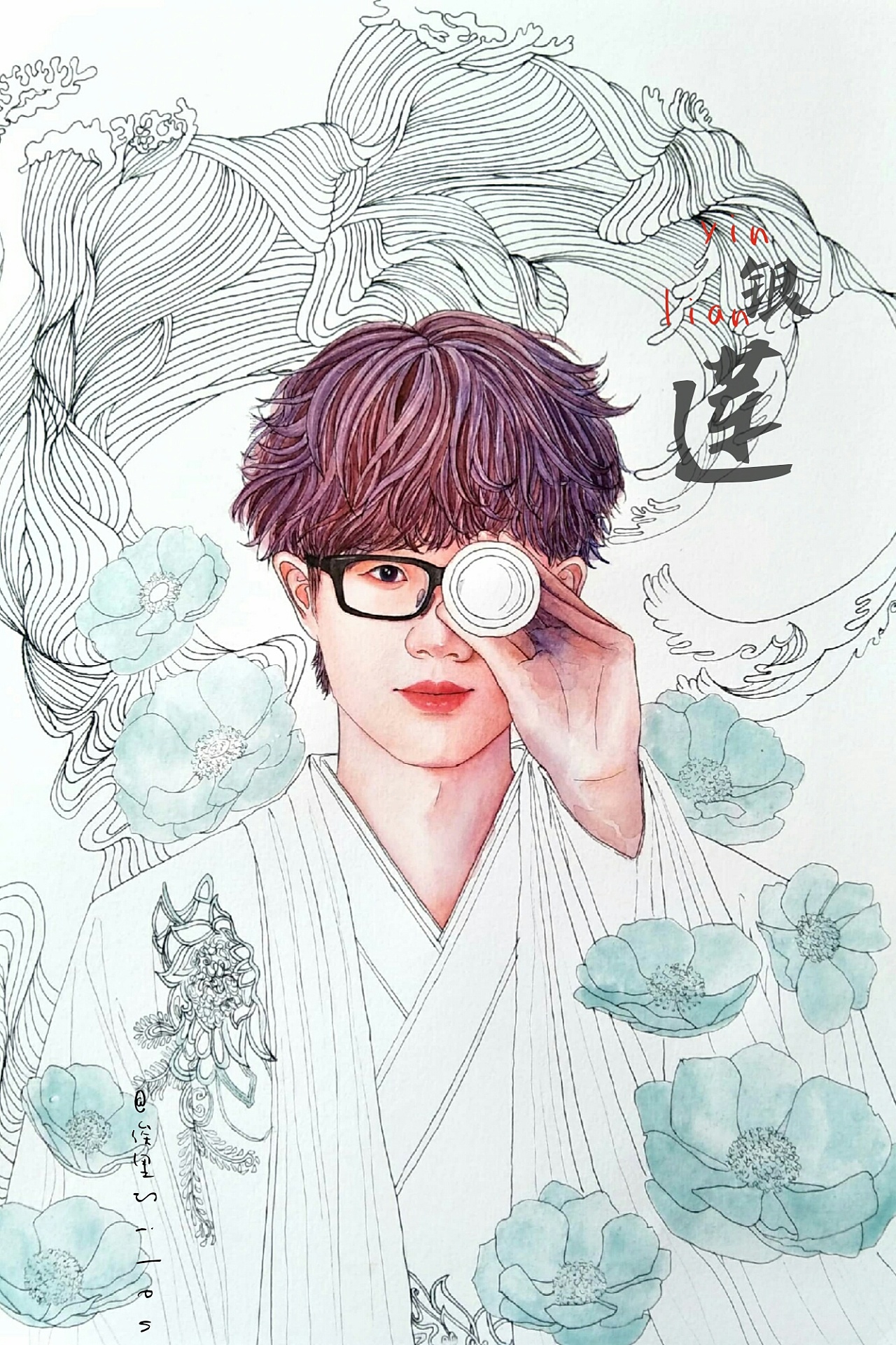 植物系插画,许嵩×银莲