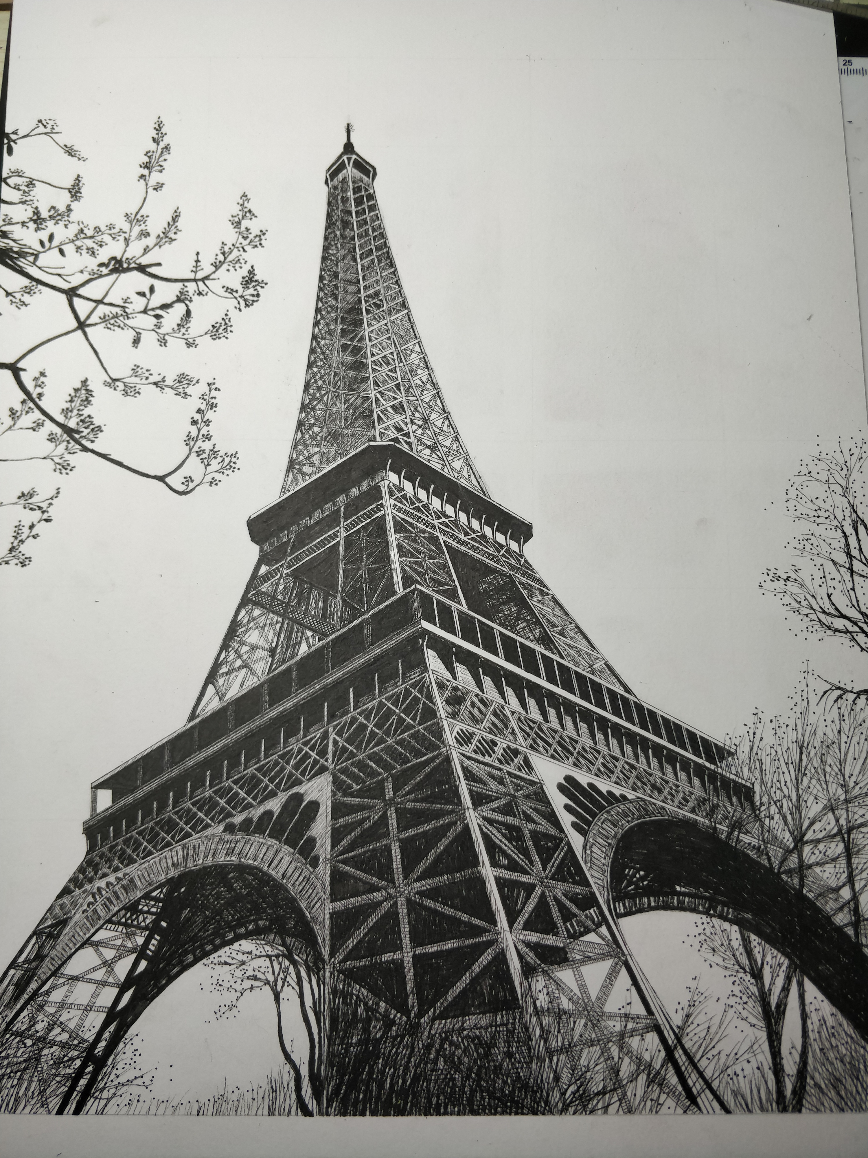 立体巴黎铁塔怎么画 埃菲尔铁塔的画法图解教程（幼儿园中班学画画合适吗） - 有点网 - 好手艺