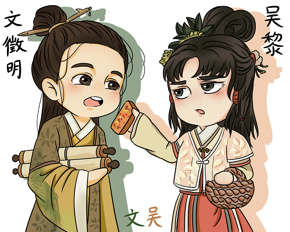 江南百景图q版cp|插画|创作习作|亮亮line - 原创作品 - 站酷 (zcool)