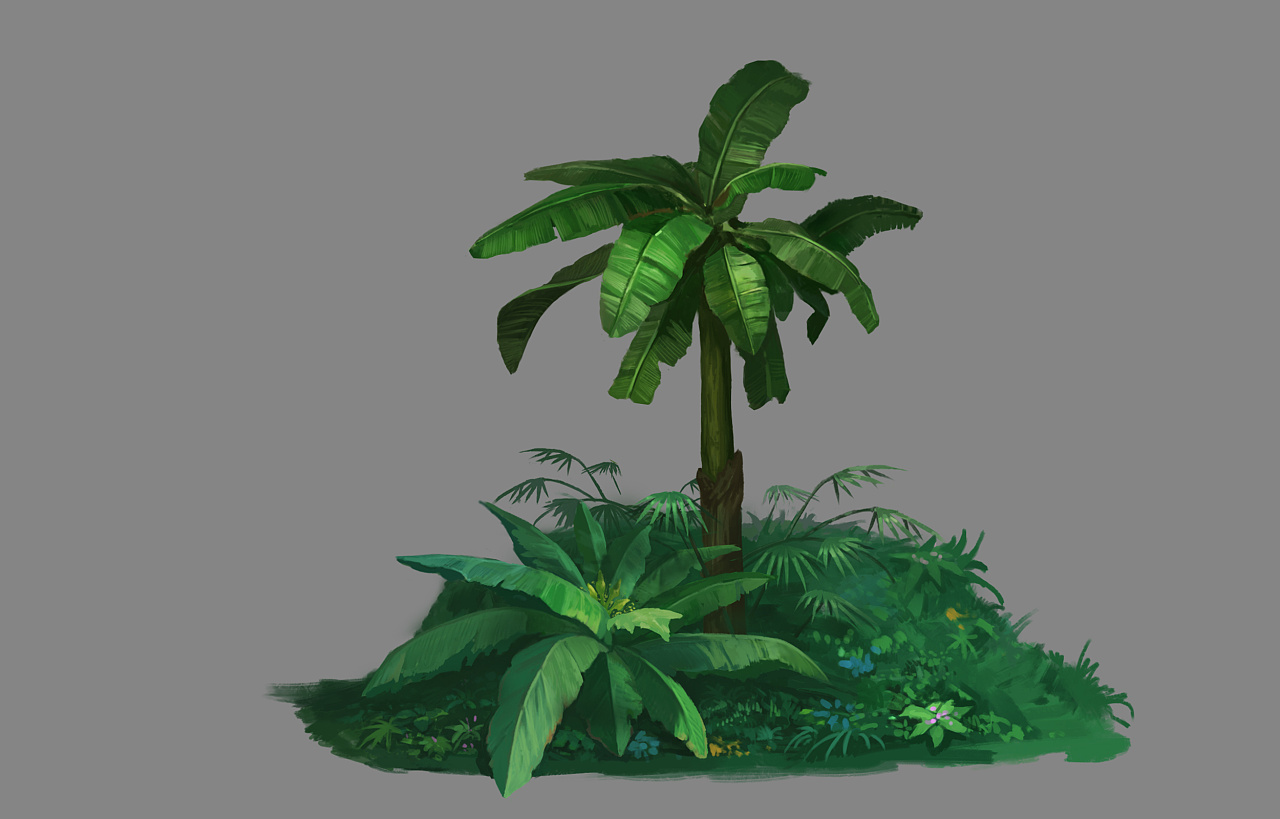 大型植物及其创作过程|插画|游戏原画|四夕_art - 原创作品 - 站酷