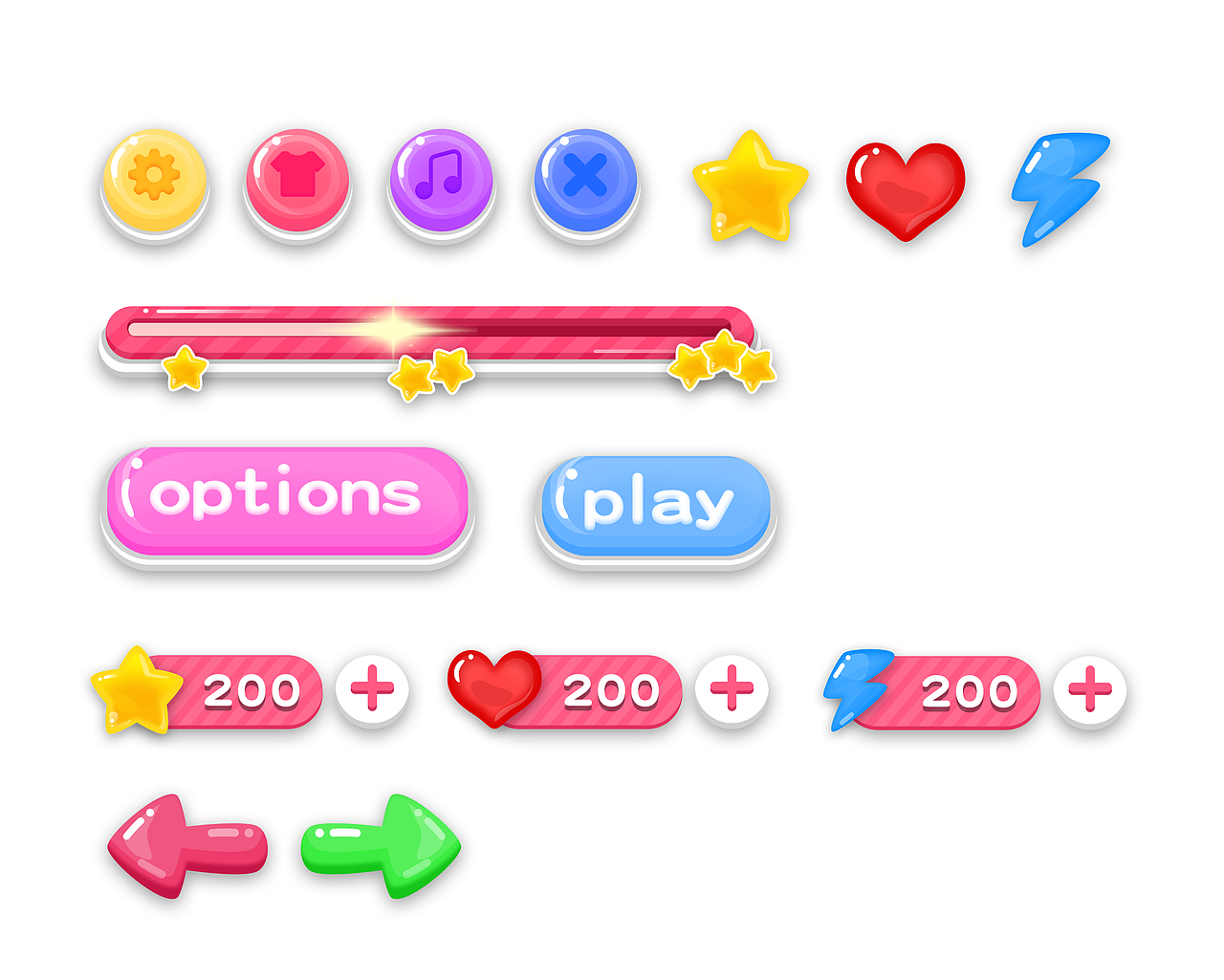 游戏按钮（图ZMjA1MzcxMTYw） - 游戏UI - 站酷设计师五花肉吃西瓜原创素材 - 站酷ZCOOL