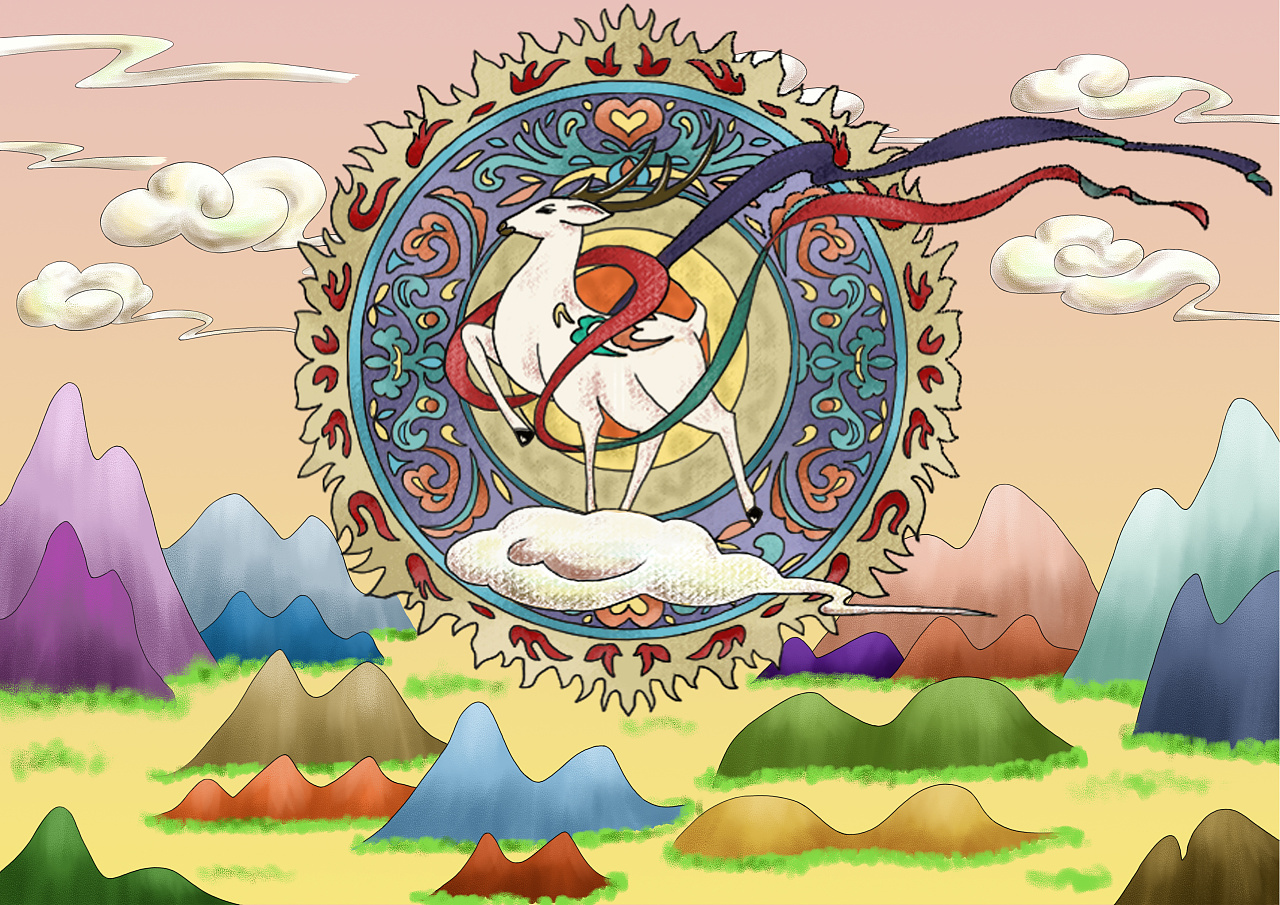 敦煌--九色鹿|插画|艺术插画|z656120190 - 原创作品 - 站酷 (zcool)