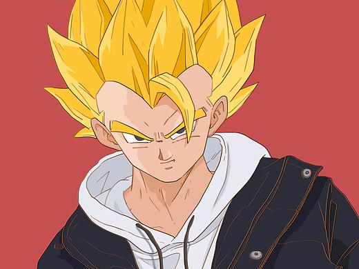 龙珠_Gogeta（个人主页-ZMzQxMzc4NTY=） - 新锐潮流插画 - 站酷设计师会飞的鲨鱼青椒原创素材 - 站酷ZCOOL