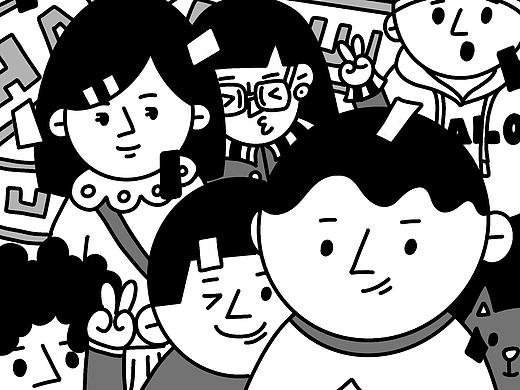 黑白插画——阿呆的日常⑨（个人主页-ZNTEzMTgxMjA=） - 商业插画 - 站酷设计师会画画的金刚原创素材 - 站酷ZCOOL