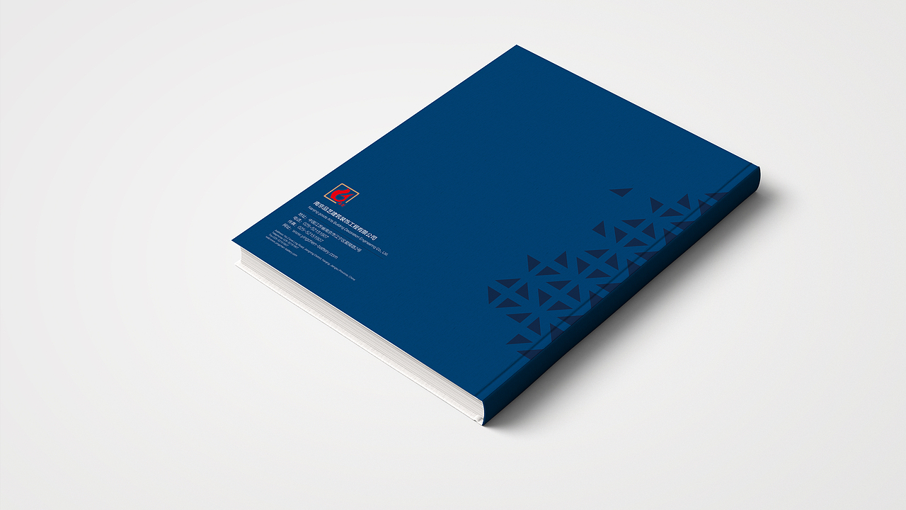 白蓝两色建筑公司画册封面设计参考