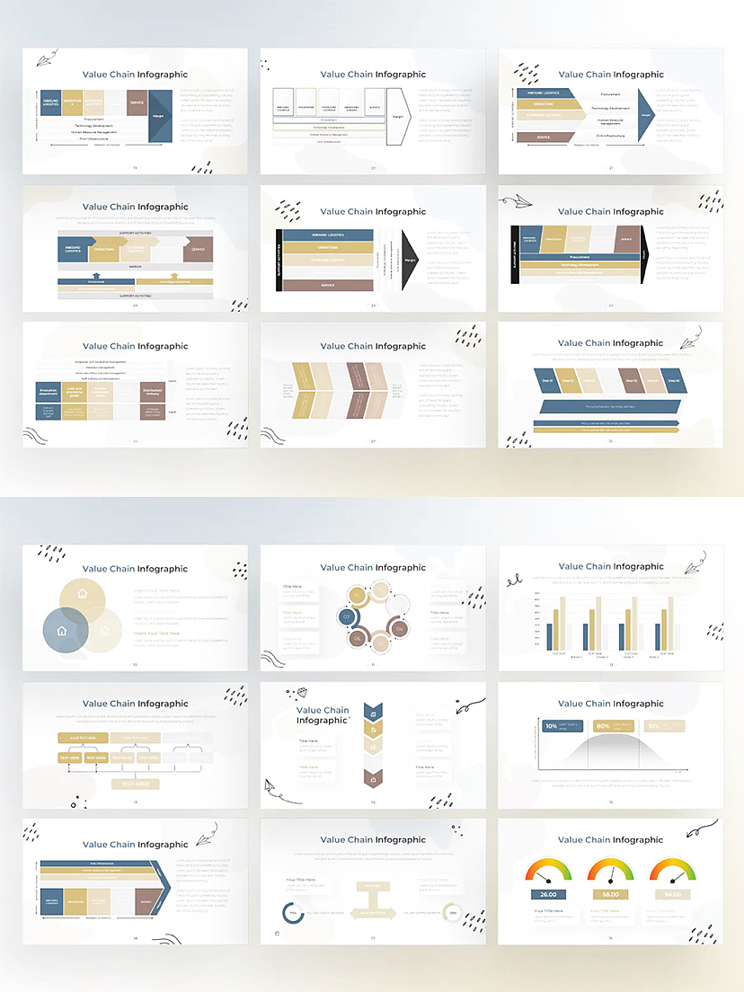 财务数据分析年计划总结图形图表PPT模板