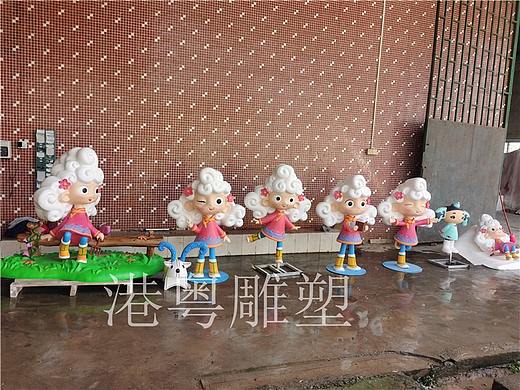创意内蒙古少数民族玻璃钢卡通雕塑景区吉祥物形象摆件
