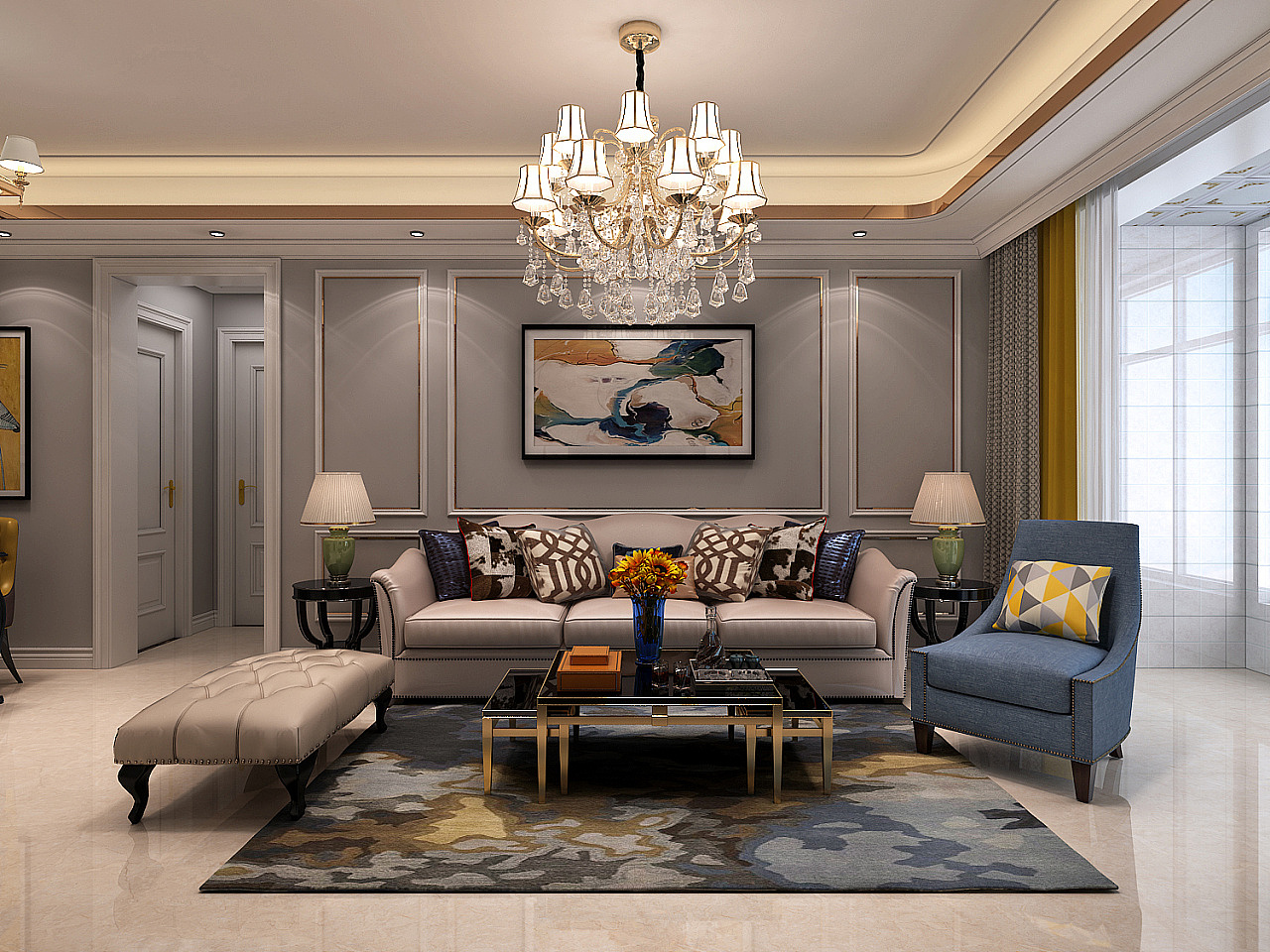 【保定梵壹装饰】直隶新城90平简欧风格效果图_保定梵壹装饰-站酷