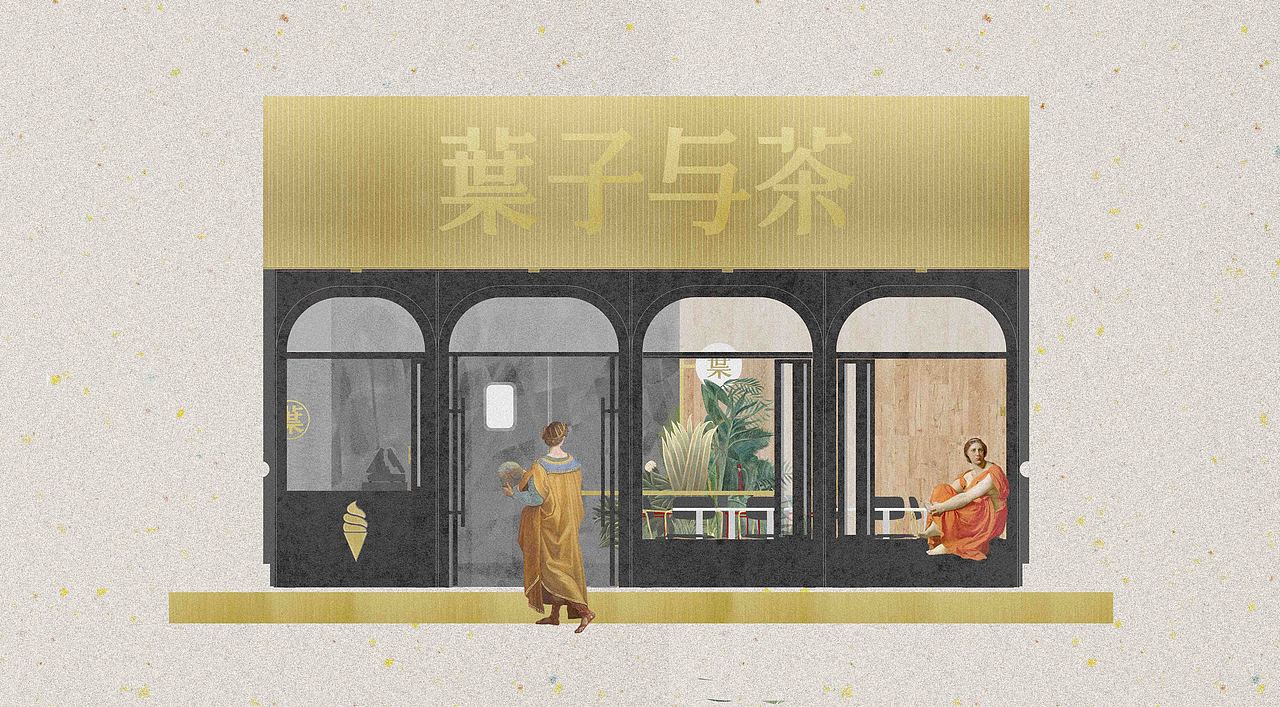 ▲ 插画师为项目绘制的门店门头插画