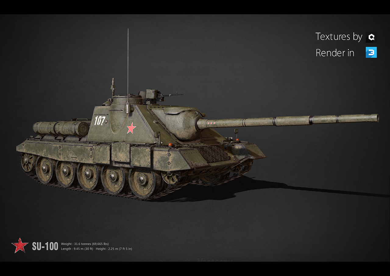 SU-100坦克建模渲染（图ZMTA3NDgzMTA4） - 机械/交通 - 站酷设计师尾巴草的夏天原创素材 - 站酷ZCOOL