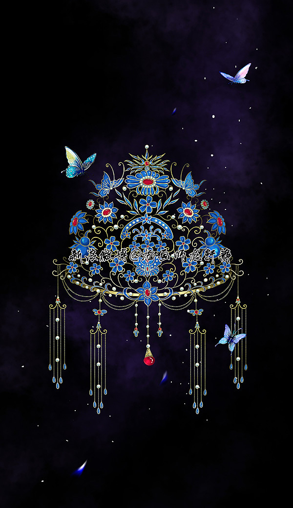 唯美古风立绘——点翠凤冠|插画|商业插画|龙轩静_原创作品-站酷zcool