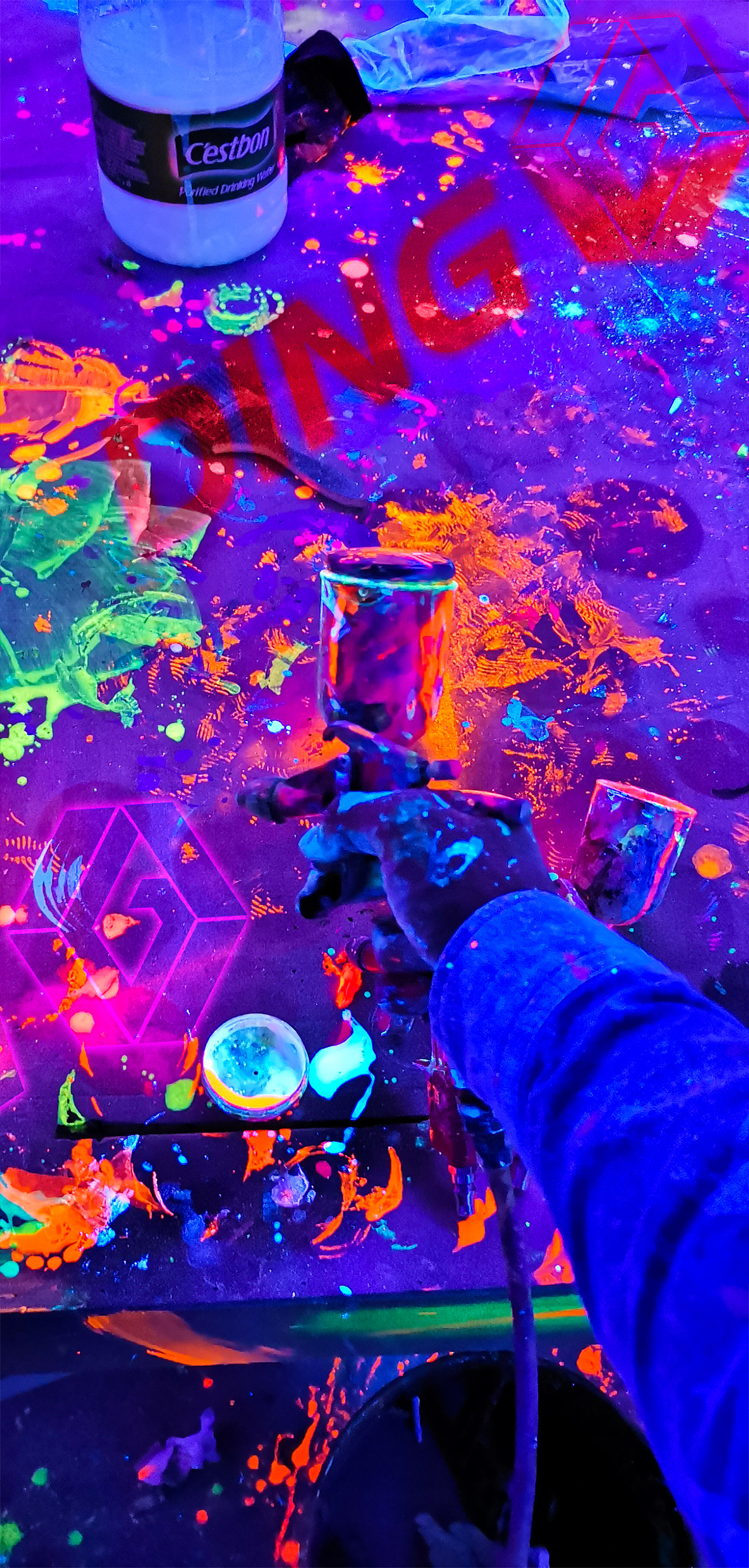 延安酒吧荧光墙绘