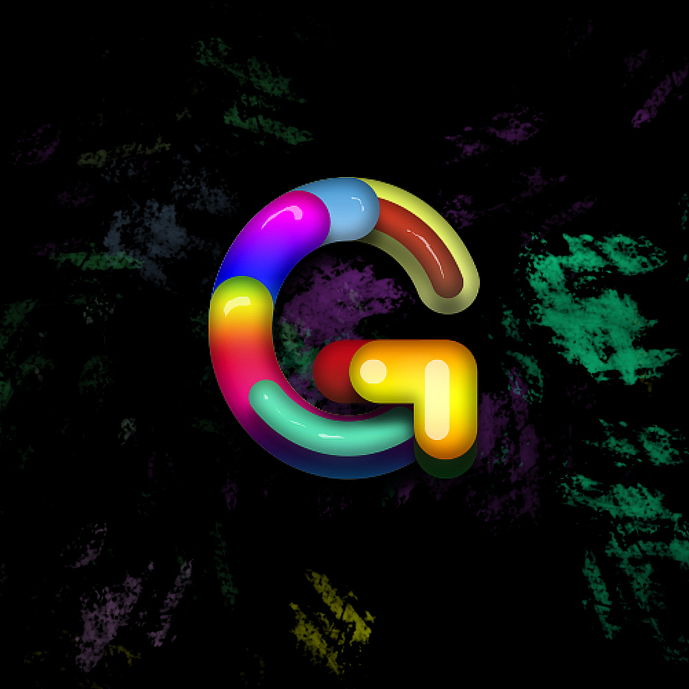 彩虹玻璃糖果字母