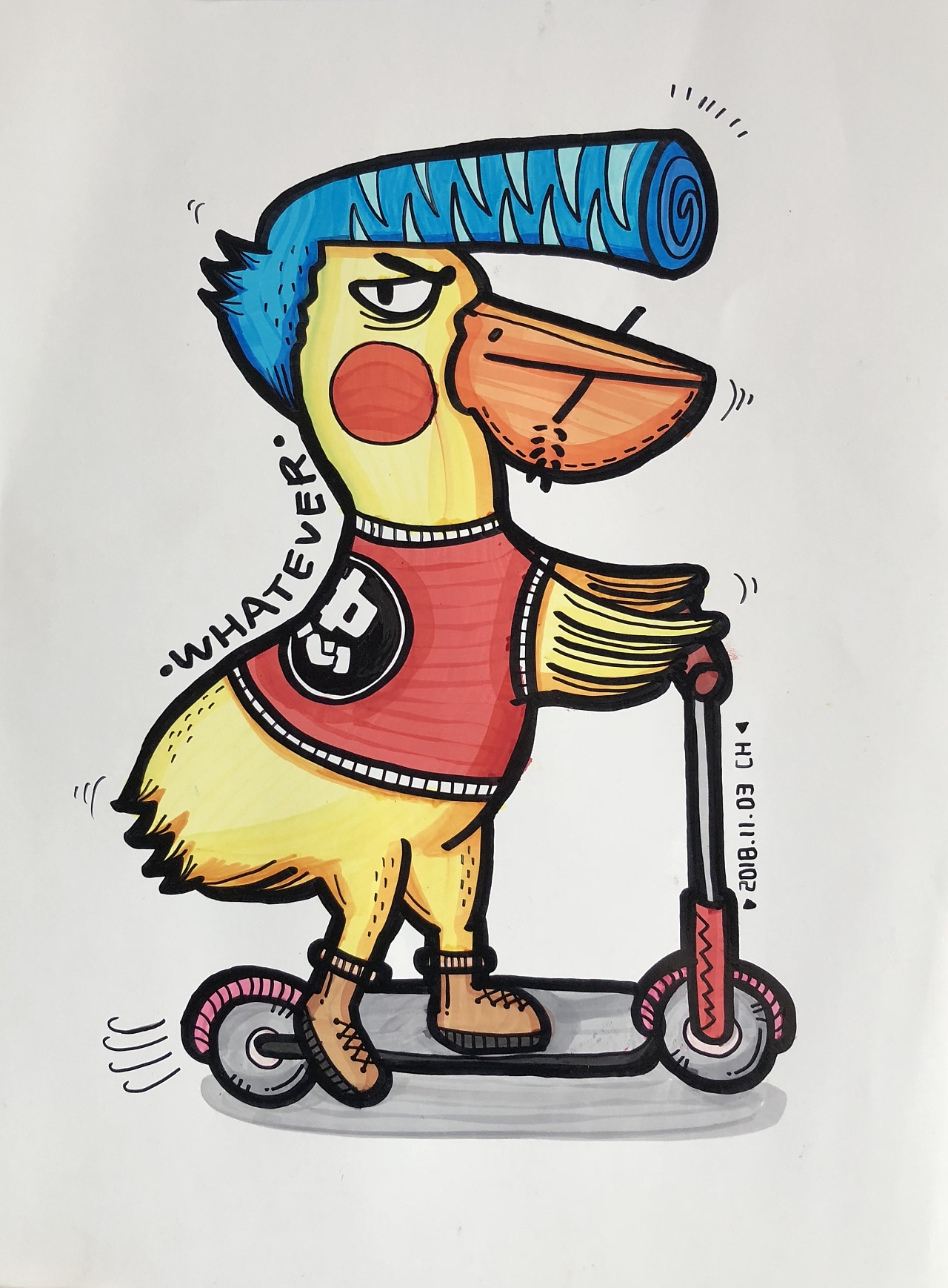 马克笔小画-pop练习|插画|艺术插画|菜阿滑 - 原创作品 - 站酷 (zcool