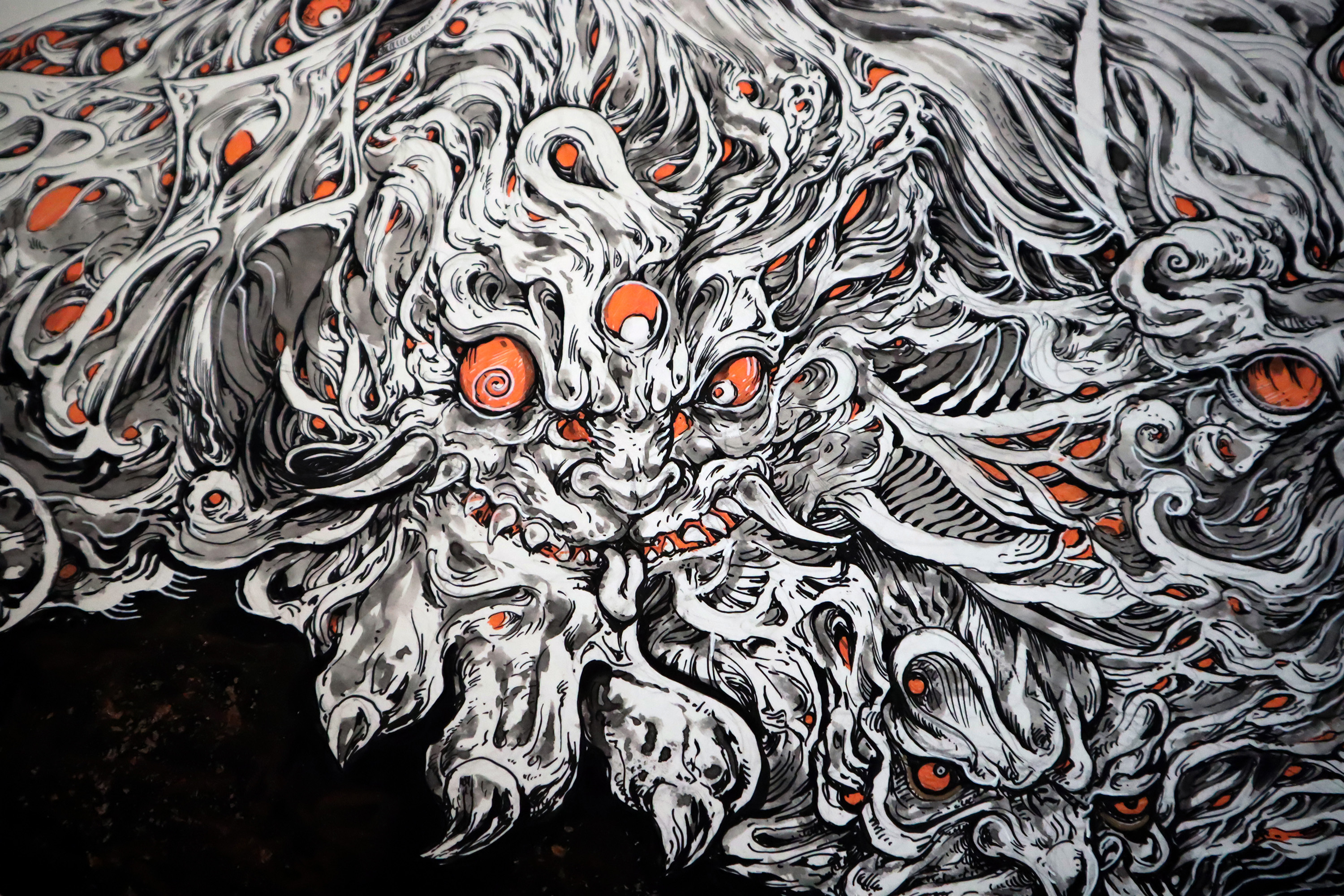 我们小妖怪,逍遥又自在 3.5米手绘长卷