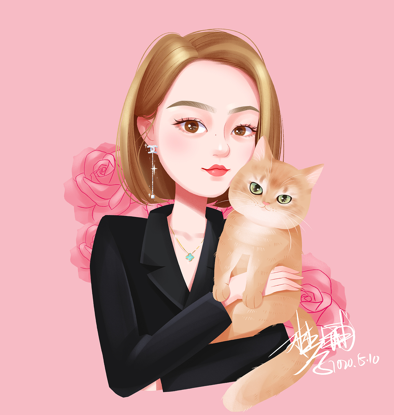 她和她的猫咪们（图ZMjA2NjgyMDg4） - 艺术插画 - 站酷设计师梦铺子原创素材 - 站酷ZCOOL