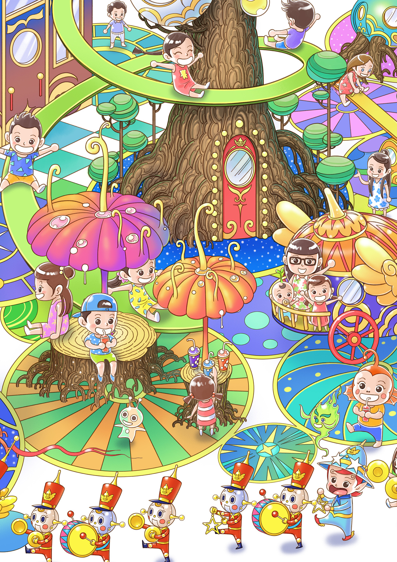 派火车家族的游乐场|插画|商业插画|派火车 - 原创作品 - 站酷 (zcool