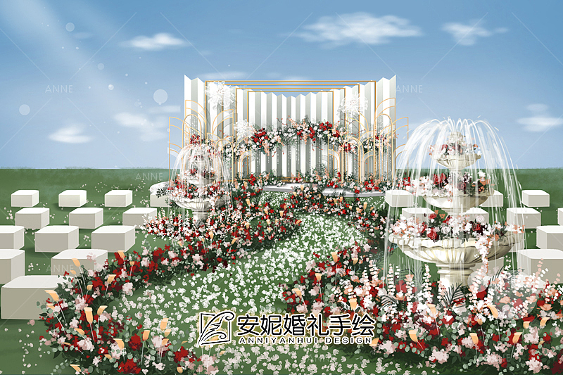 小清新户外主舞台 安妮婚礼手绘（图ZMTUxMTg4MDky） - 舞台美术 - 站酷设计师安妮婚礼手绘原创素材 - 站酷ZCOOL