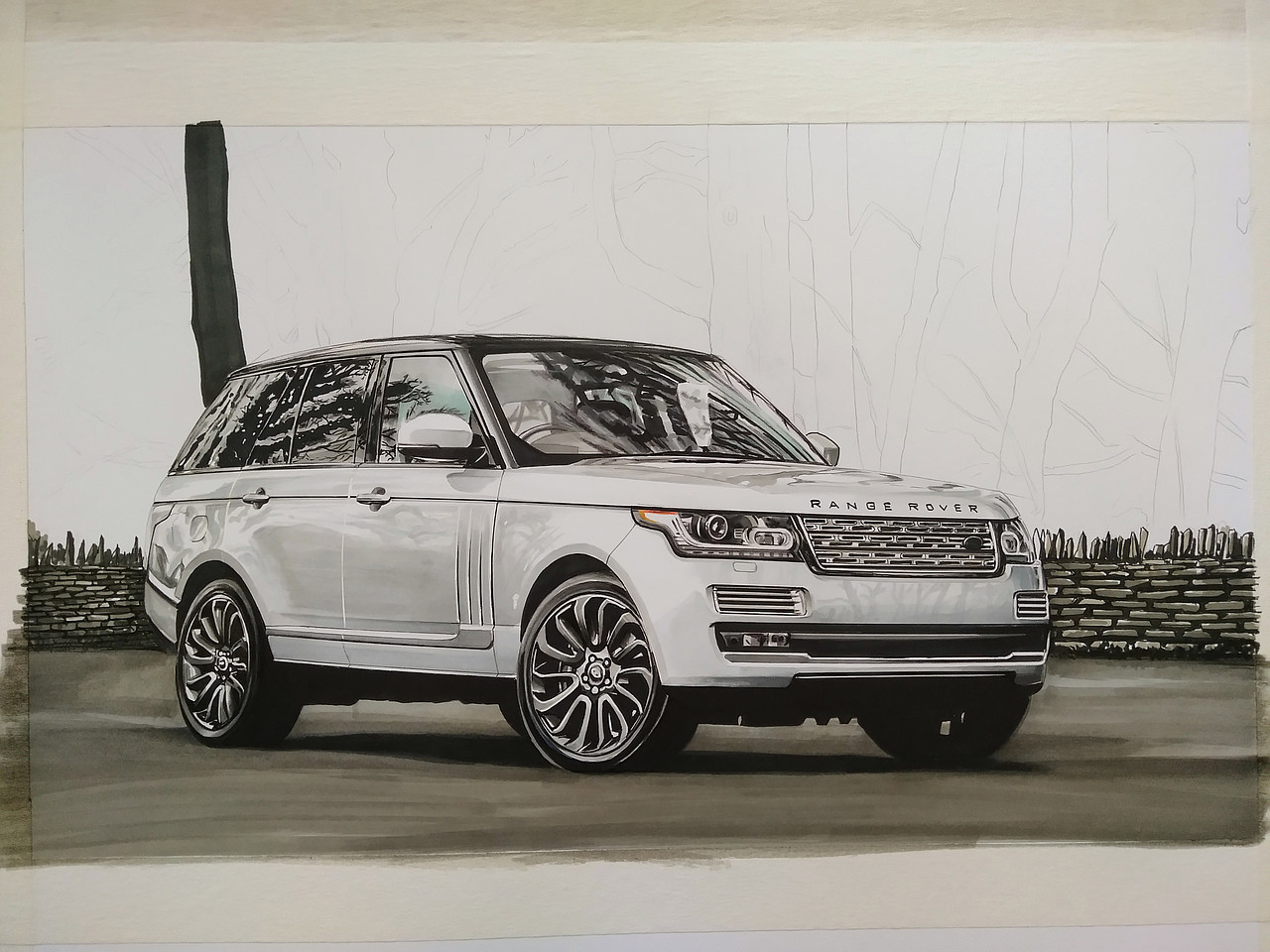 马克笔手绘 Range-Rover