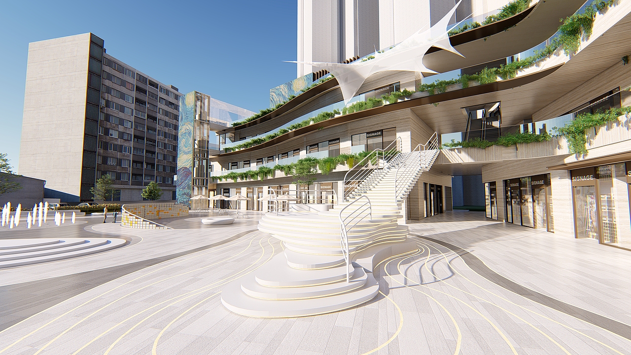 “梯田天梯”成都商业广场景观概念设计 | 景观设计（图ZMTg4MjU2MzQ4） - 景观设计 - 站酷设计师足也空间设计原创素材 - 站酷ZCOOL