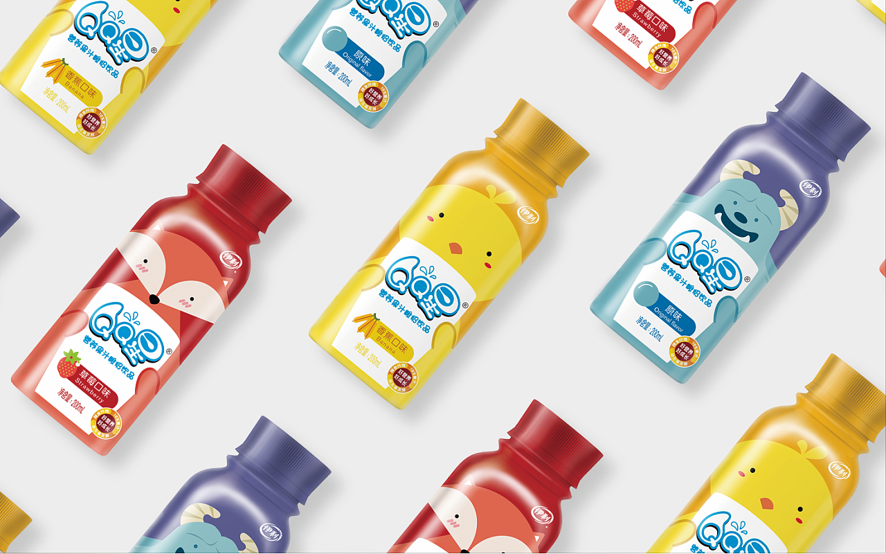 伊利qq星儿童牛奶包装设计