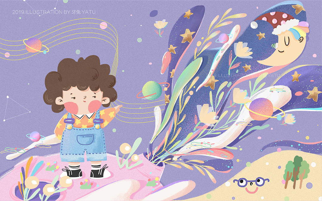 宇宙男孩（图ZMTY5MjA1NTQ4） - 儿童插画 - 站酷设计师牙兔YATU原创素材 - 站酷ZCOOL