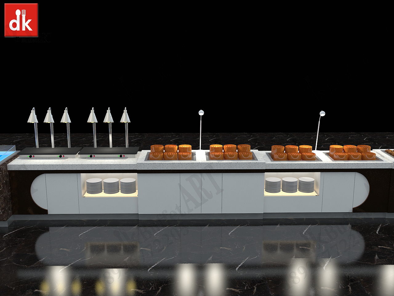 自助餐用品设备 自助餐台图片 移动布菲台 明档操作台