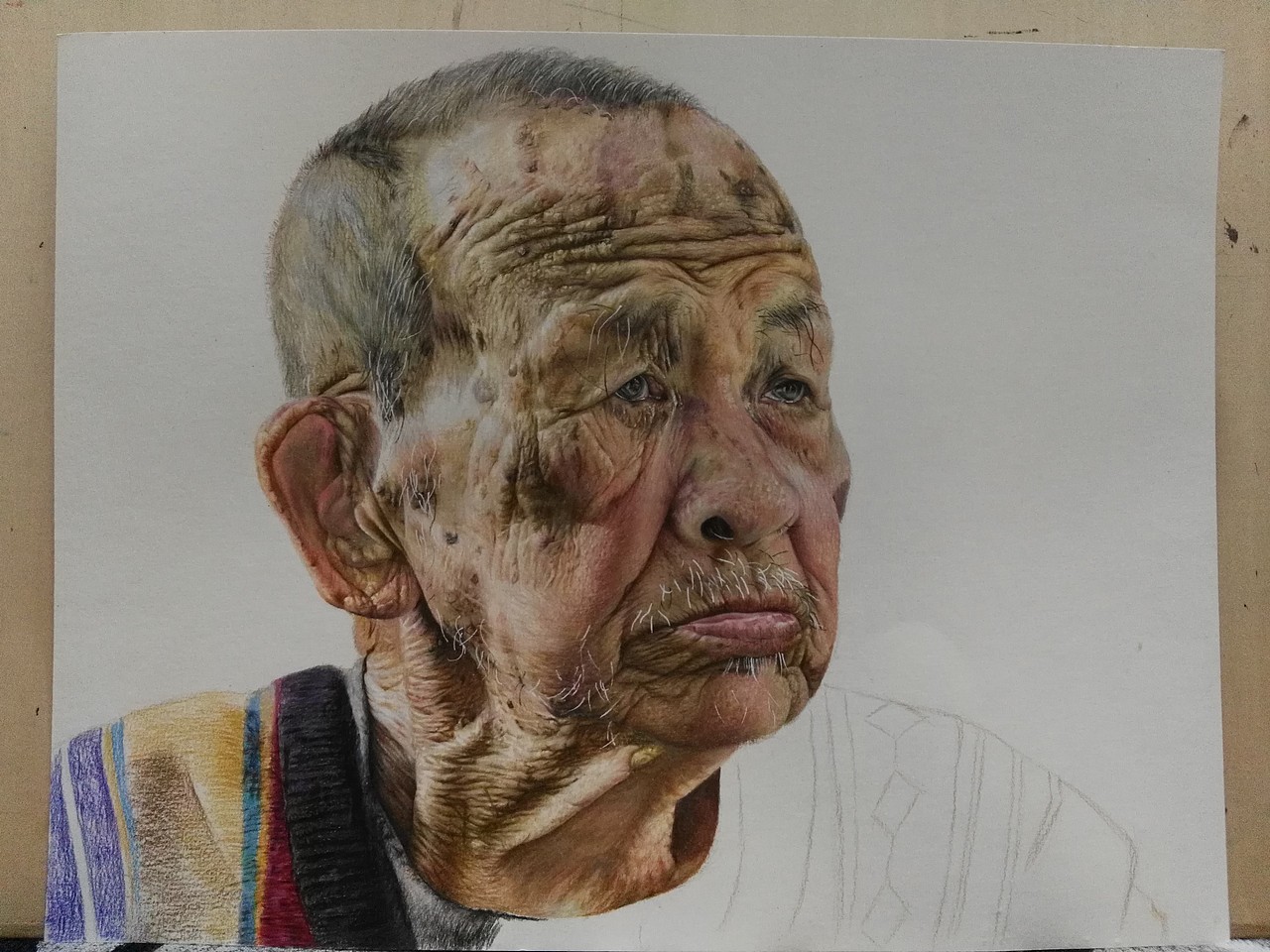 写实彩铅作品《爷爷》（图ZNzkyMTc3MzI=） - 绘画 - 站酷设计师浩轩手绘原创素材 - 站酷ZCOOL