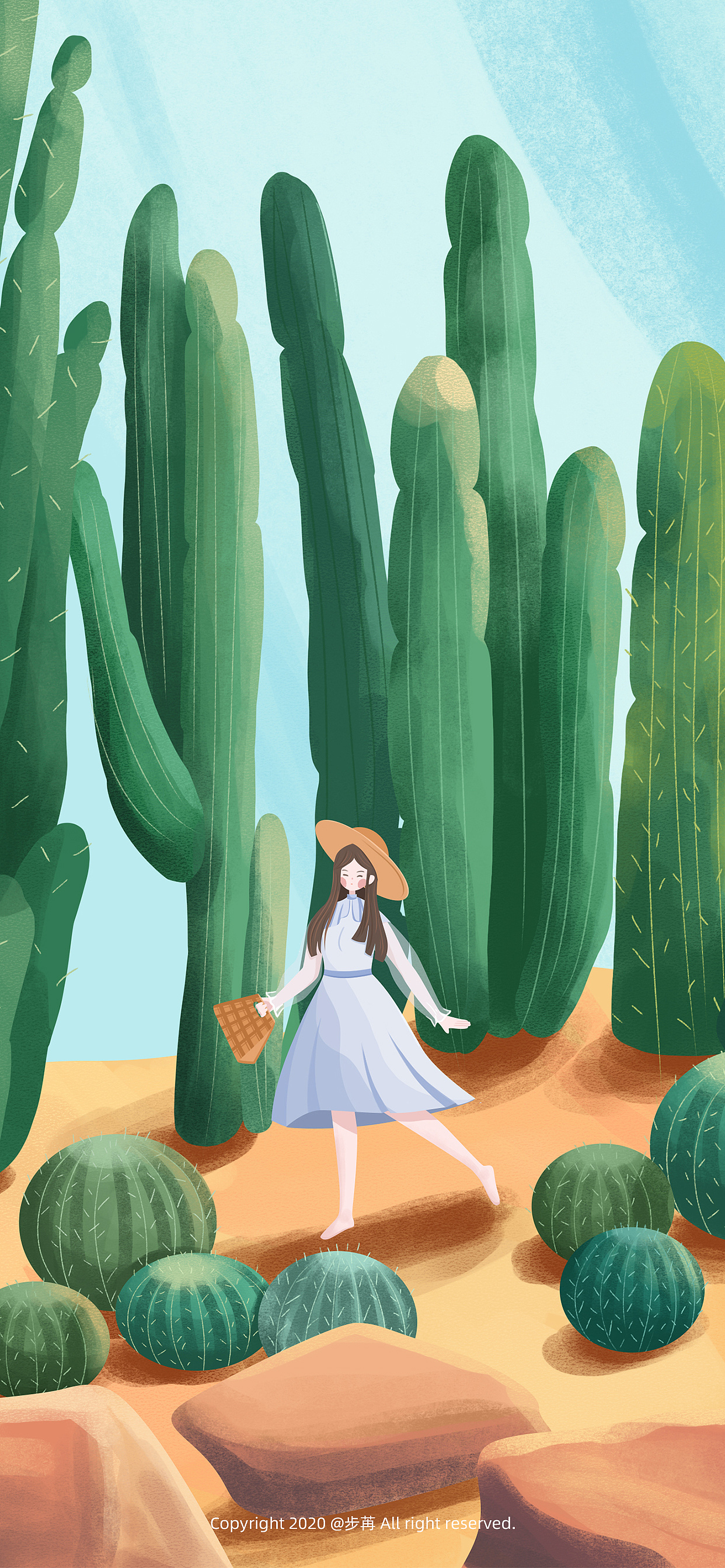 植物园的大仙人掌|插画|艺术插画|糊涂的猫猫 - 原创作品 - 站酷