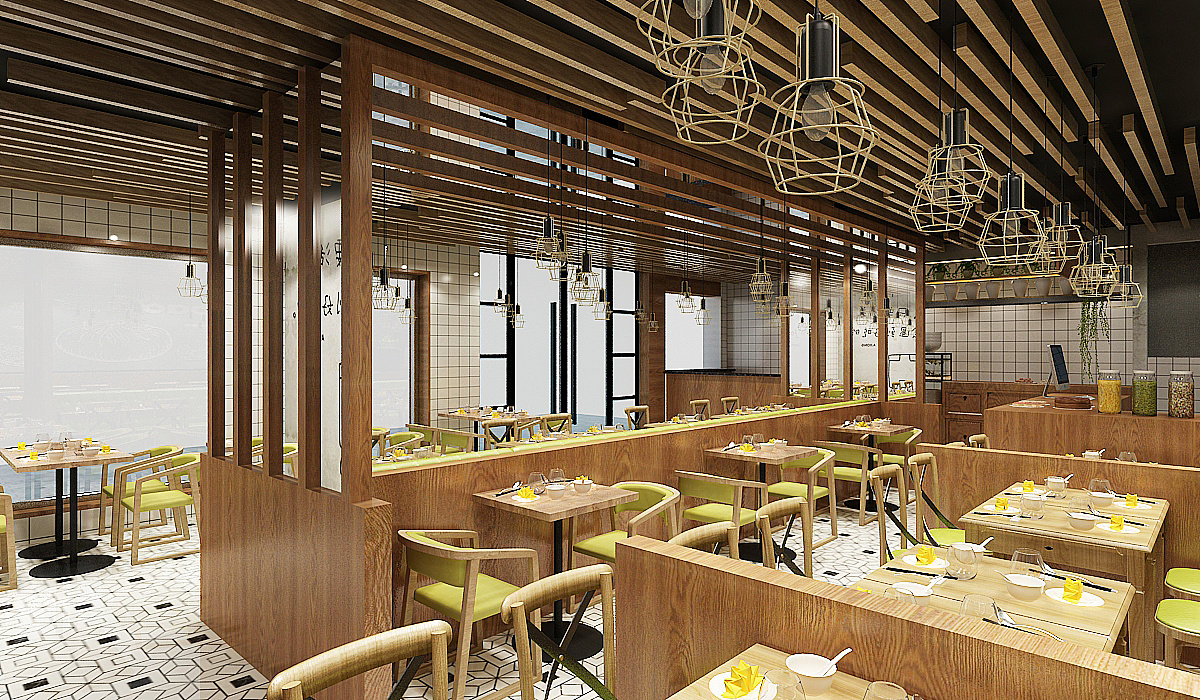 生煎包店面效果图 店面设计