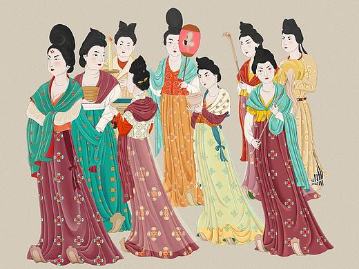 《永泰公主墓宫女图》复原图绘制